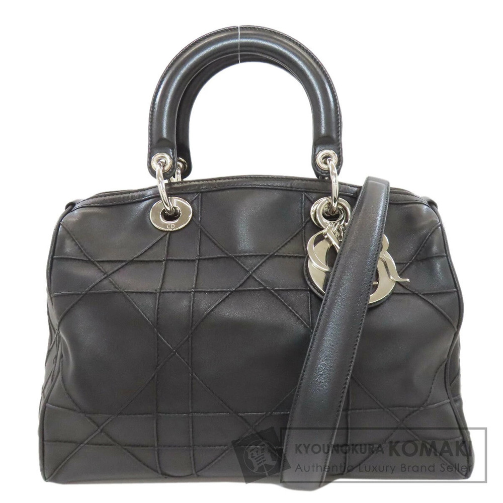 Christian Dior Granville Cannage Boston Bag Calfskin
